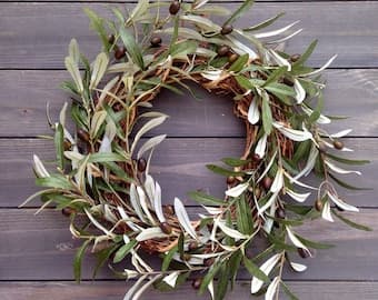 Faux olive wreath, Everyday wreath, Spring Wreath, Summer Wreath,Fall Wreath by etsy