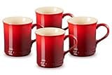 Le Creuset Stoneware Set of 4 Mugs Cerise
