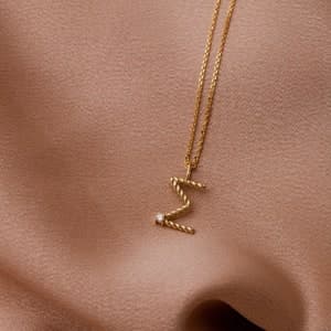 14K Solid Gold Greek Letter Necklace – Diamond Initial Pendant, Sorority Gift GN00109 by etsy