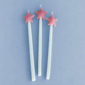 Pink Star Shaped Birthday Candle Set (x3) by etsy