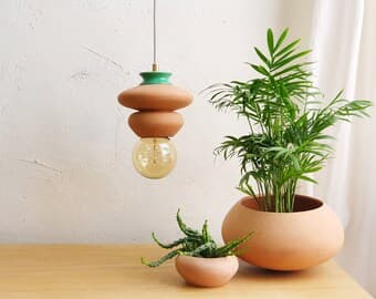 ceiling lamp Pendant TerraCotta Lamp Hanging Light Fixture by etsy