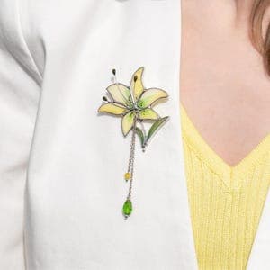 Lily jewelry stained glass brooch Unusual gifts for women Flower pin by etsy
