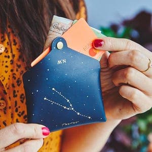Personalised Leather Star Sign Zodiac Coin Purse *US TARIFFS COVERED* by etsy