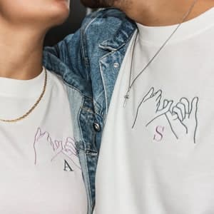Personalized Pinky Promise Partner Embroidered Oversized T-Shirt | Birthday Gift | Gift for Partner by etsy