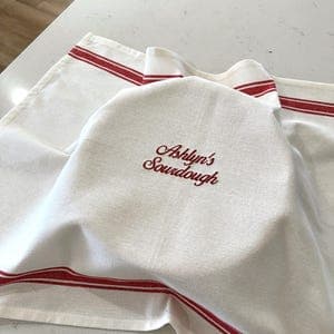 Personalized Sourdough Bread Embroidered Towel, Bulk Fermenting, Banneton Cover, Sourdough Gifts by etsy