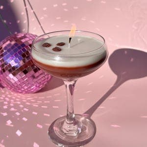 Espresso Martini Candle: Roasted Coffee Scent, Coupe Glass by etsy