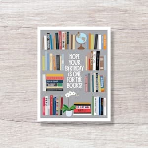Birthday Card For Book Lover, Reader, Library, BOOKCASE - D281 by etsy