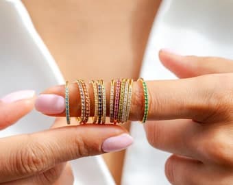 Birthstone Stacking Ring by etsy